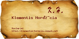 Klementis Horácia névjegykártya